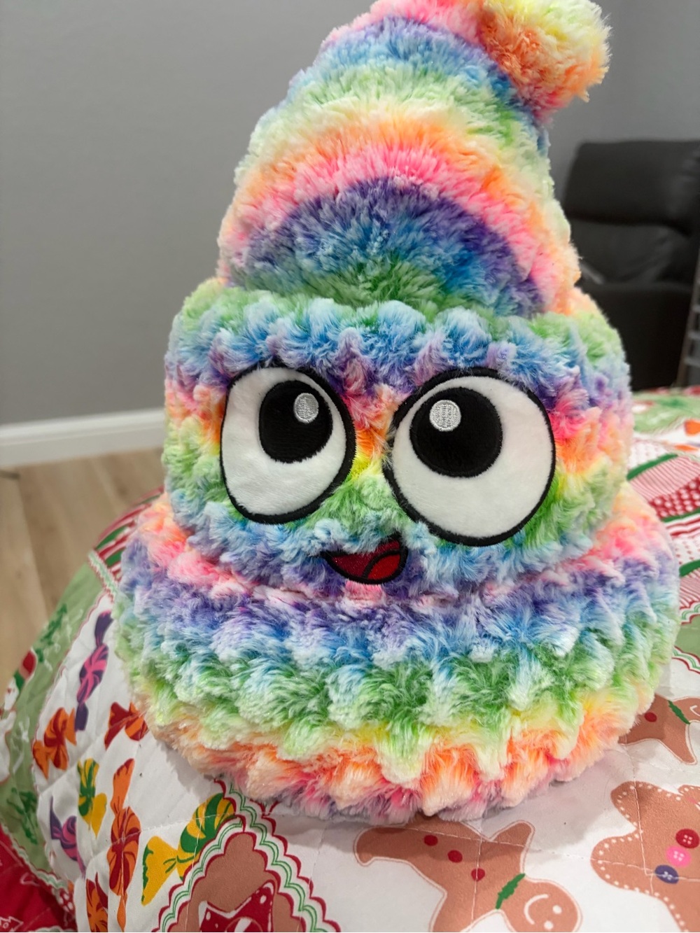Plush Rainbow Poop Emoji Soft Toy - Multicolor